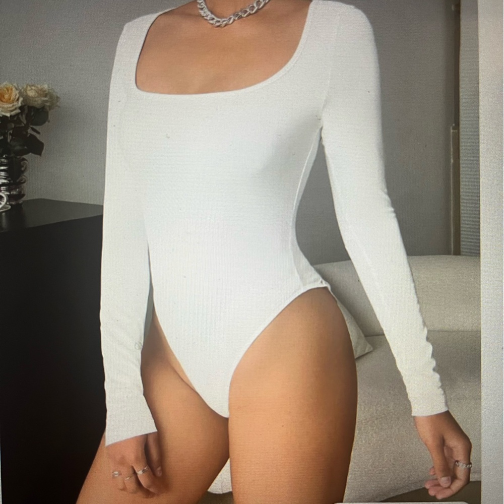 White Long Sleeve Bodysuit